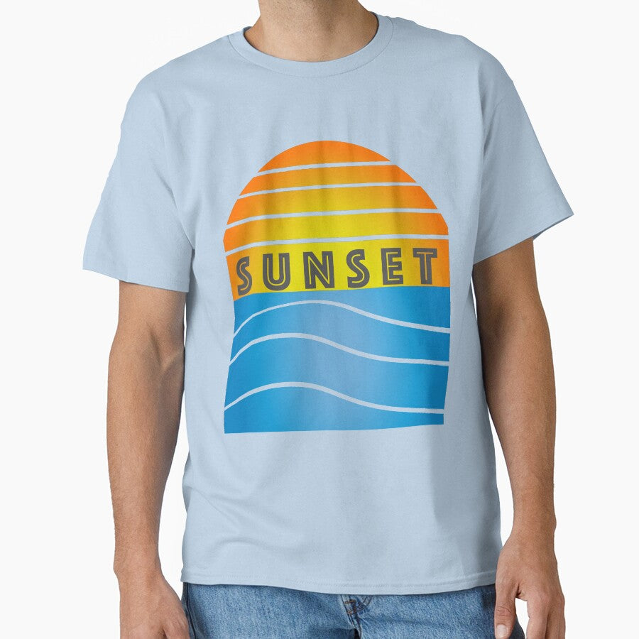 Ocean Sunset Blue bkgrd by Orchyd