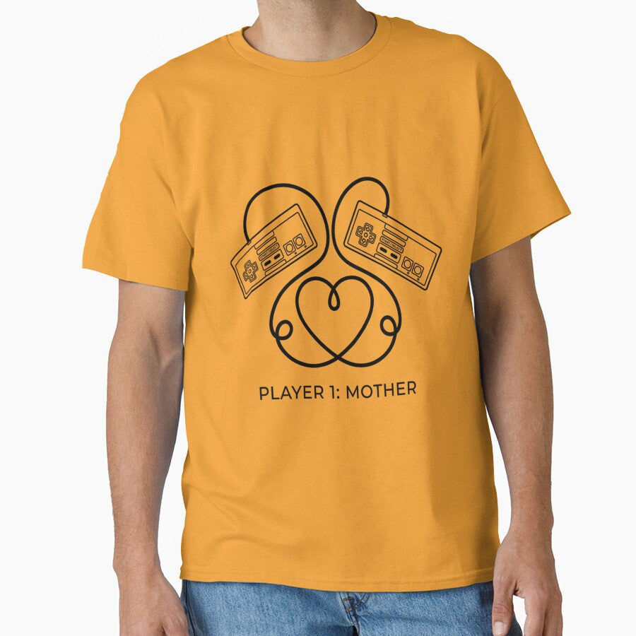 Player 1 Mom Gaming Shirt - Mother's Day Gift for Gamer Moms - Retro Video Game Tee by inspik