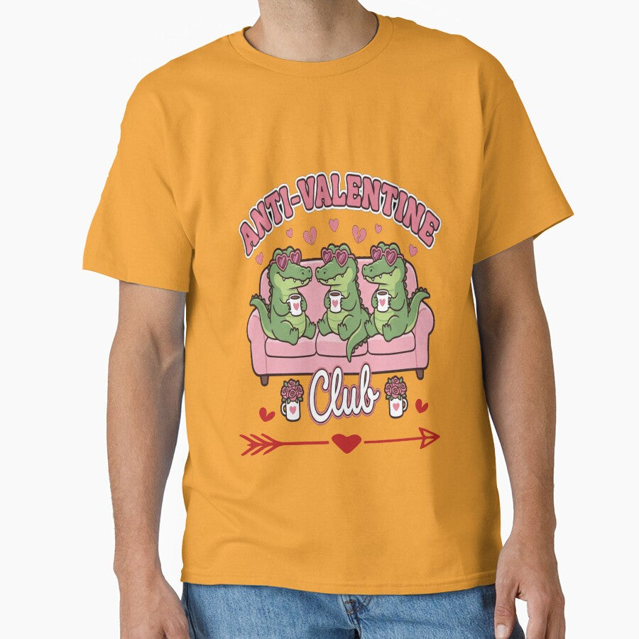 Anti Valentine Club – Funny crocodile Valentine Design for Singles & Galentines by SoftSoaring