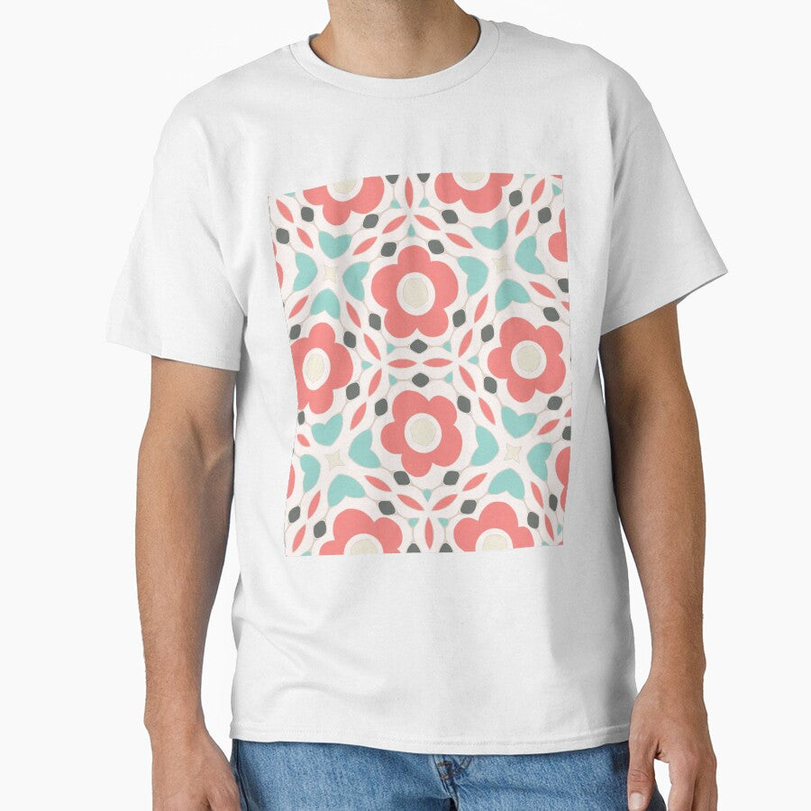 Large Doodled Daisies With Abstract Shapes by patternsbyposh