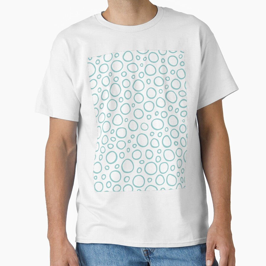 Circles Pattern Turquoise Blue and White 1 by PAPER MOON art & design