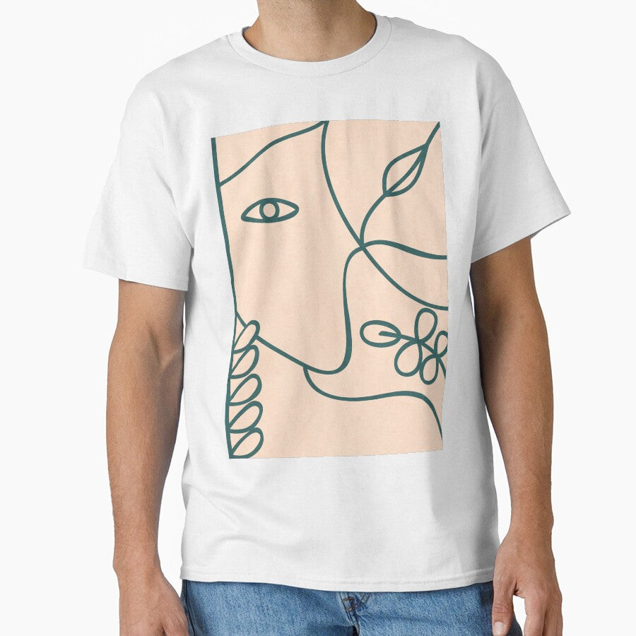 Woman Lines Botanical - Green by technicolorable_art