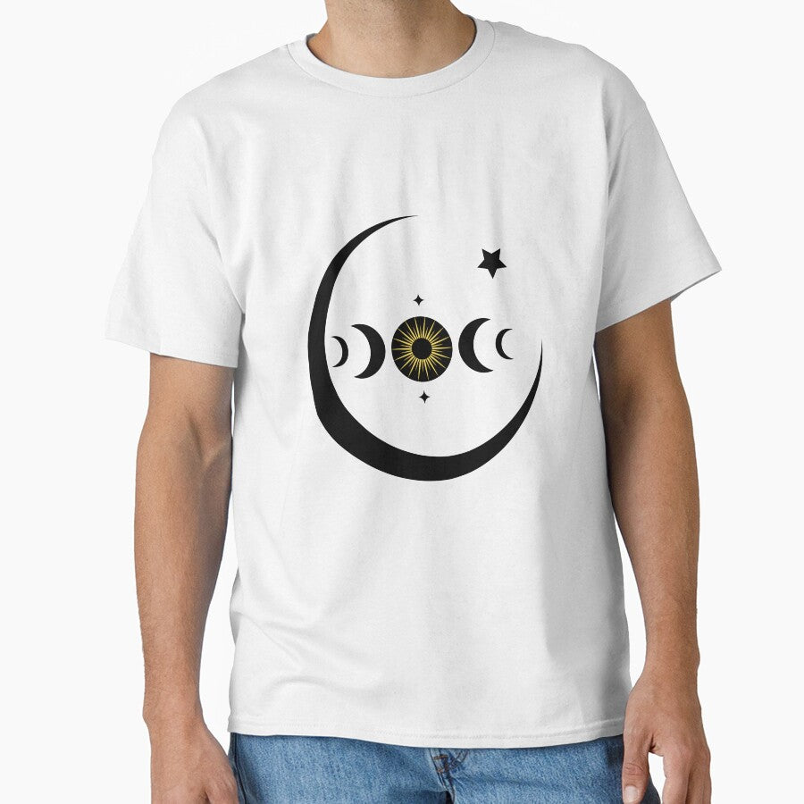 Moon Phase Boho Design – Celestial Sun & Crescent Moon Minimal Mystic Art by eachside-nik