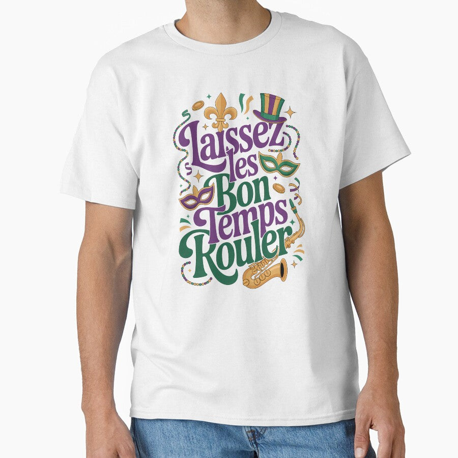 Laissez Les Bon Temps Rouler Mardi Gras Mask Beads Jazz Party Design by LiviuGligoros