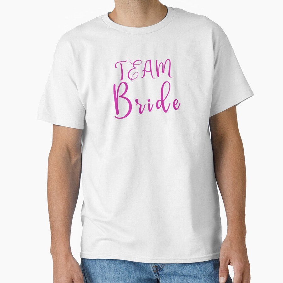 TEAM Bride pink callygraphic,handwritten text by EmeraldeaArt