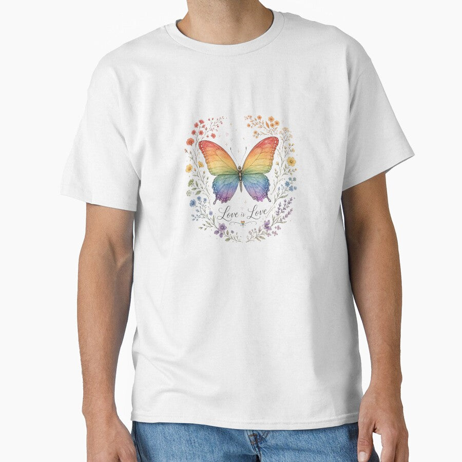 Rainbow Butterfly Pride Flowers Design by NeoSakura