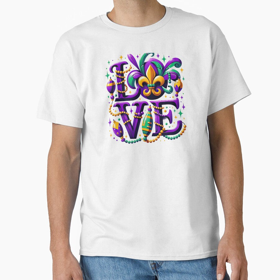 Mardi Gras Love: Festive Mask and Beads Typography by MAPDDesigns
