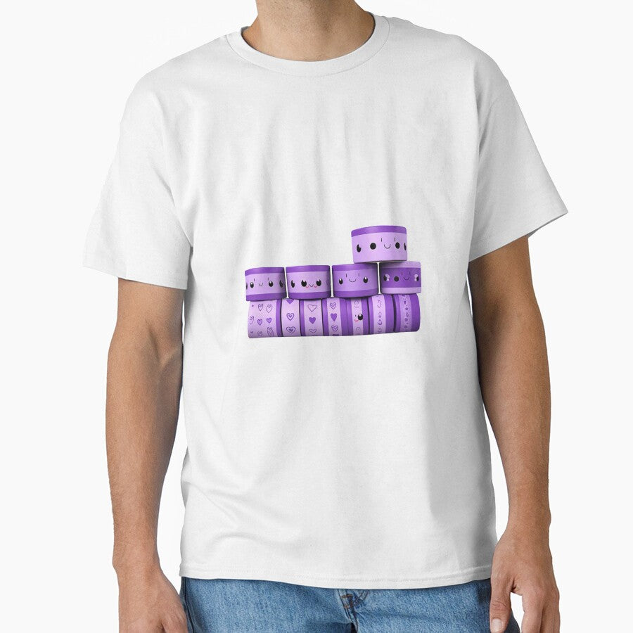 several rolls of purple tape with cute face by MilkyBerryShop