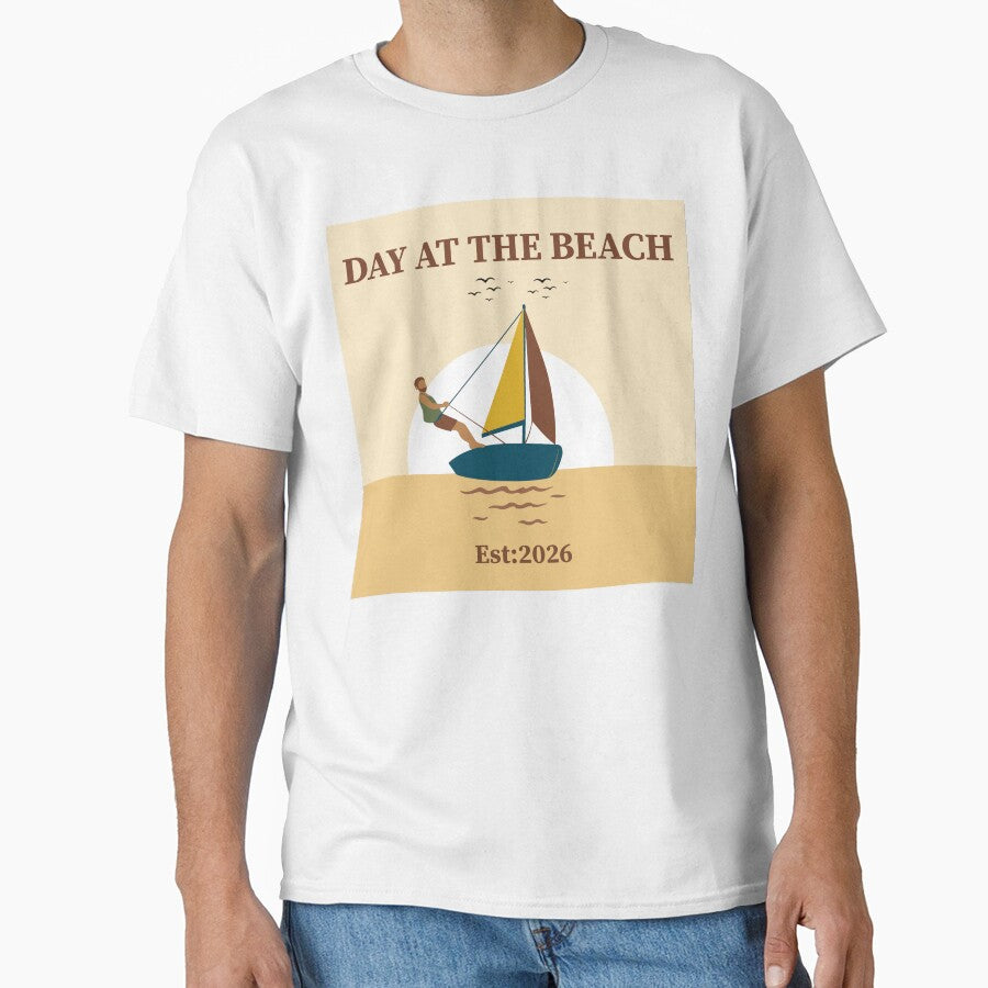 Day at the Beach Sailing Boat Summer Vacation 2026 Art by PixelWaveBD