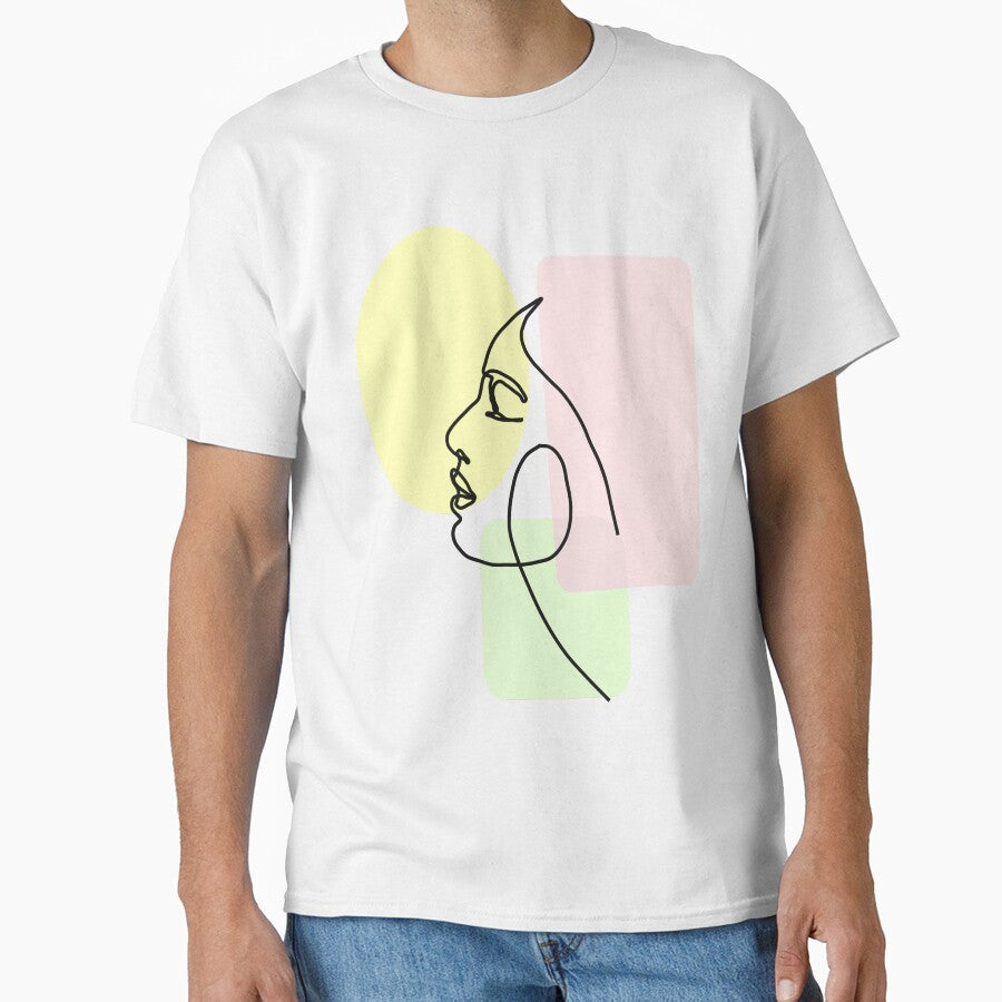 Beautiful Face Single Line Minimalist Art by Shapes-Mania