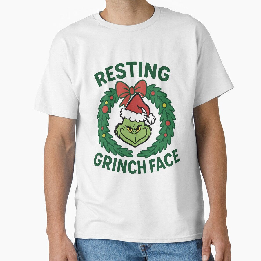Resting Grinch Face Christmas Design – Funny Holiday Grumpy Grinch Artwork by darryllouis245