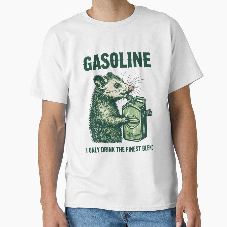 Vintage Woodcut Possum — Funny Gasoline Can Opossum Illustration by Colorful-Garden