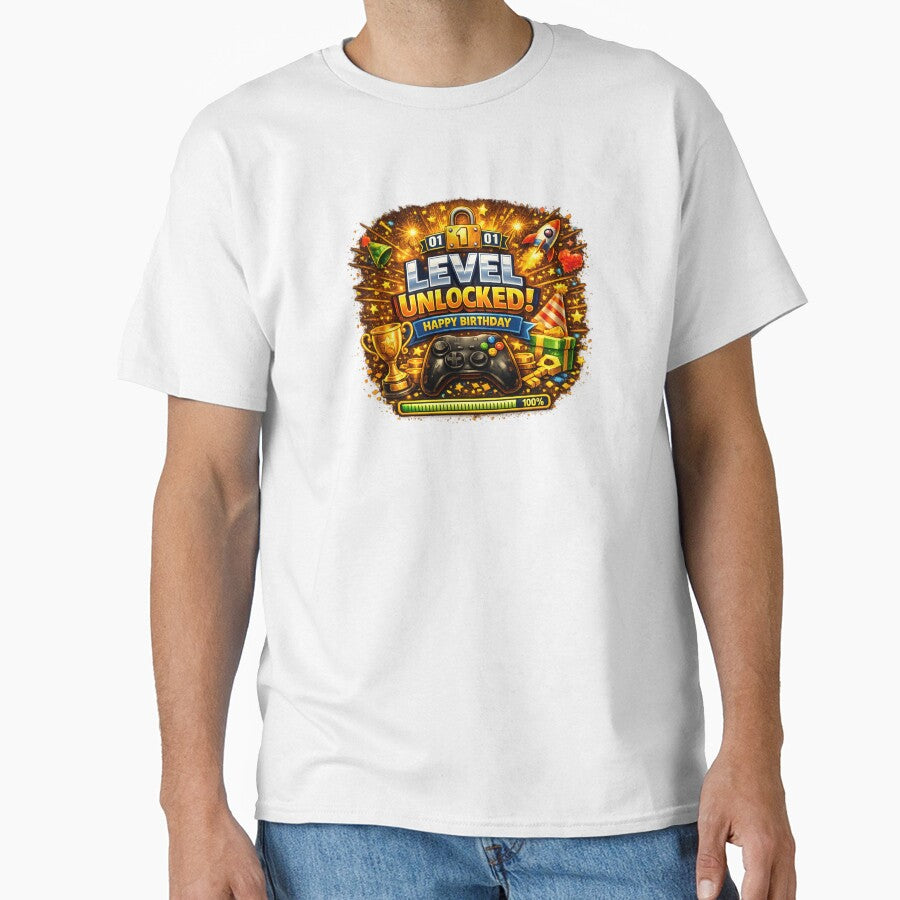 Level Unlocked Gamer Birthday Party Design by CLOUTKULT