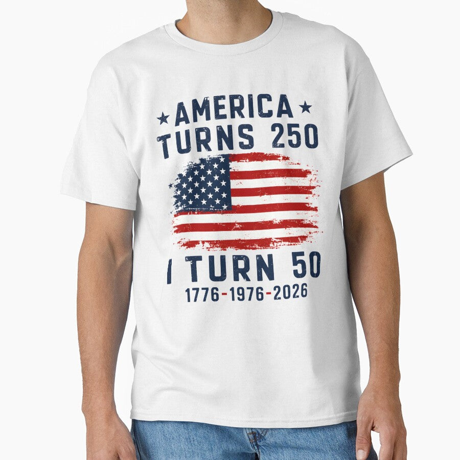 America Turns 250 I Turn 50 Born In 1976 Patriotic 50th Birthday by AnnDesignStudio