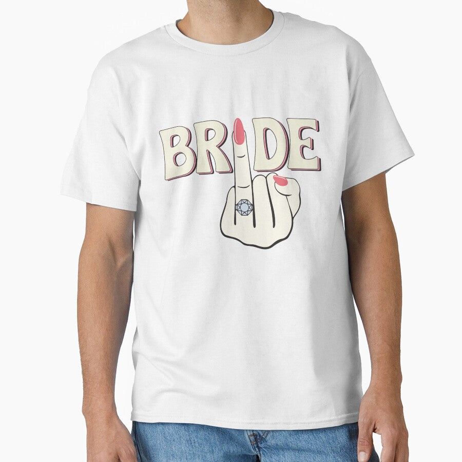 Funny Retro Bride Middle Finger Engagement Ring Bachelorette by BrownHorse90s