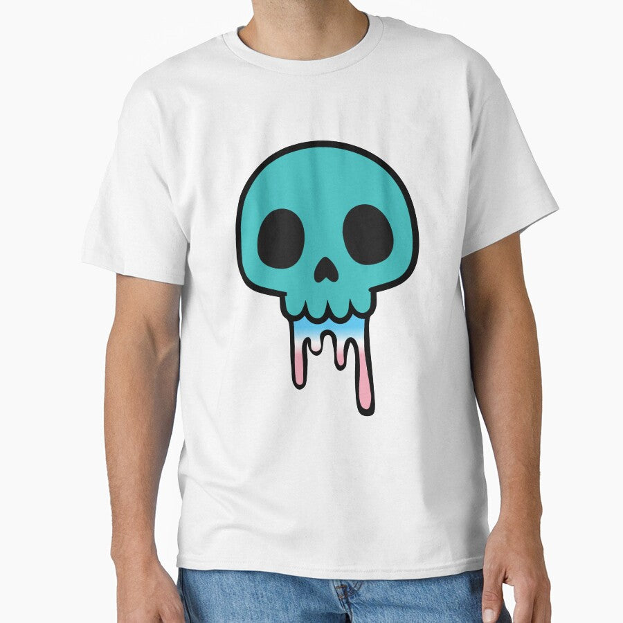 Dripping Skull – Trans Pride Flag Cute Dark Aesthetic Design by Cannaxes Studio