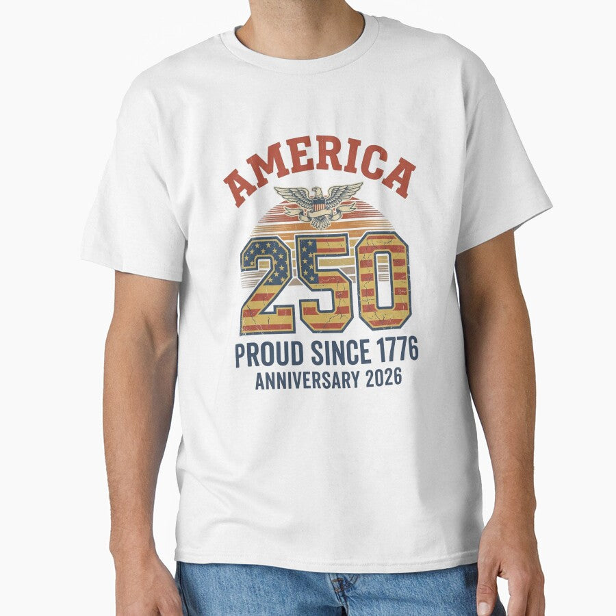 America 250 Proud Since 1776 Anniversary 2026 Vintage Eagle by Meadowmood