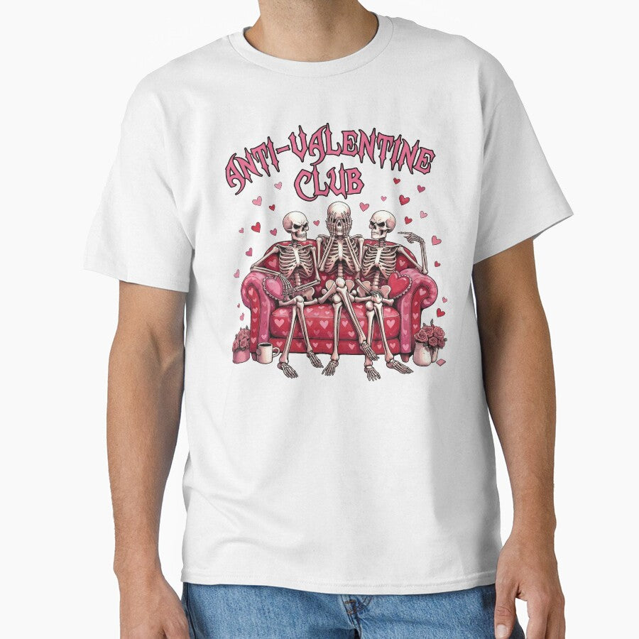 Anti-Valentine Club – Funny Skeleton Valentine Design by yahya arboun