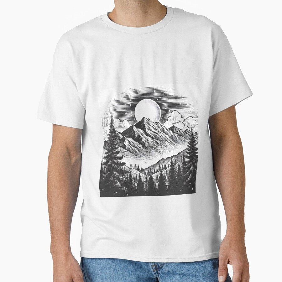 Nature’s Serenity: Mountains and Moon by Eiadlight