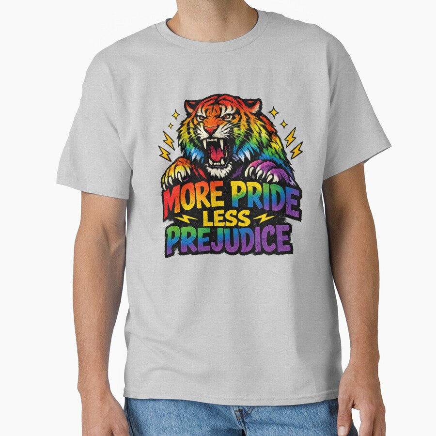 More Pride Less Prejudice Rainbow Tiger Retro by EchoPrint Co.