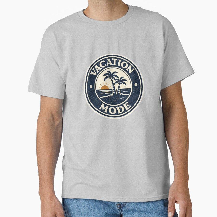 Vacation Mode – Vintage Tropical Sunset Badge by EastEndTownie