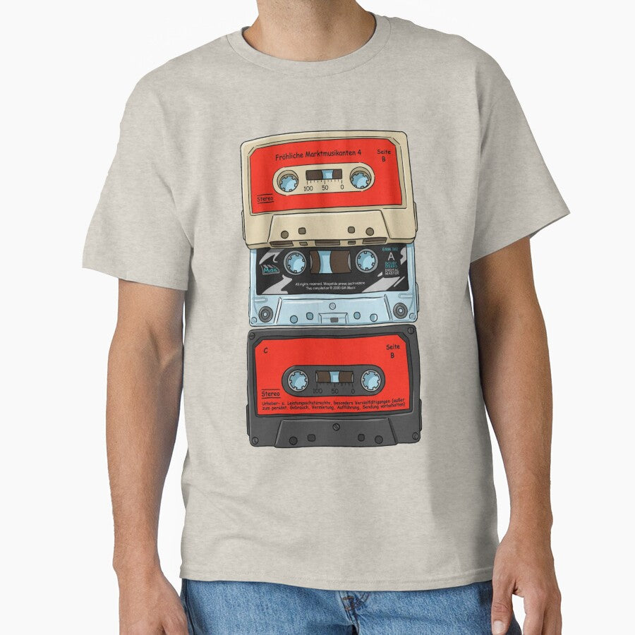 Retro Cassette Tape Mixtape Illustration 80s 90s by Dariusz.K