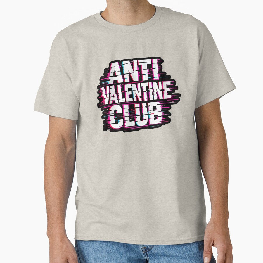 Anti Valentine Club – Glitch Text Design | Anti Love Cyber Statement by R3X