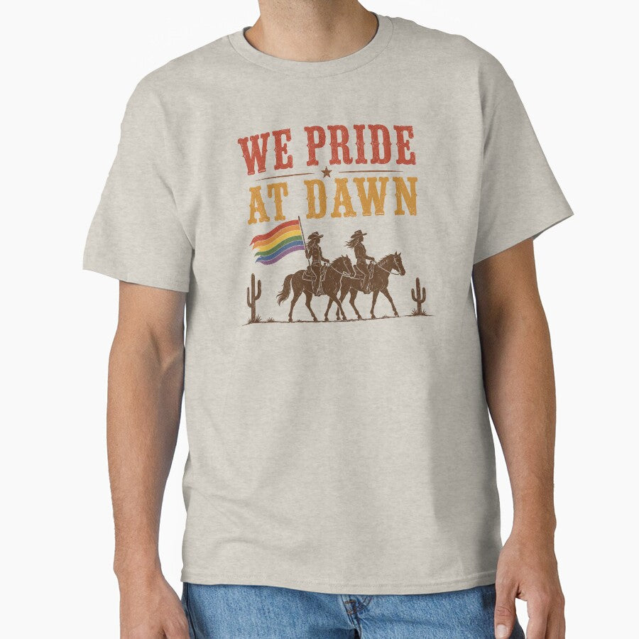 We Pride At Dawn Vintage Lesbian Pride Western LGBTQ Cowgirl 2 by NicowrmSArt