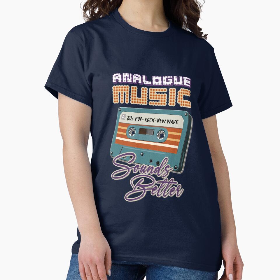 Retro Music : Cassette Tape - Analogue Music Sounds Better - 80s Pop Rock New Wave (Purple) by RetroTeeStudio