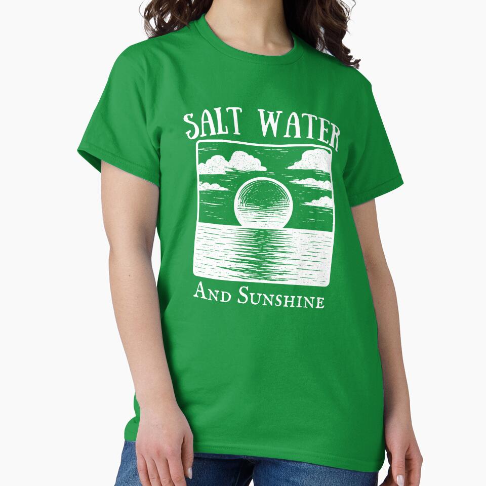 Salt Water and Sunshine White Ocean Sunset by LAJdesigns