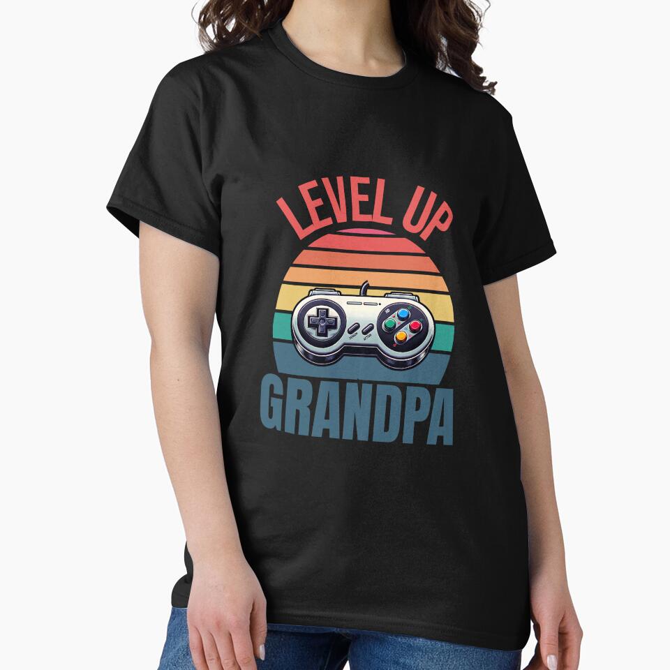 Level Up Grandpa - Retro Gaming by InspireHubWear