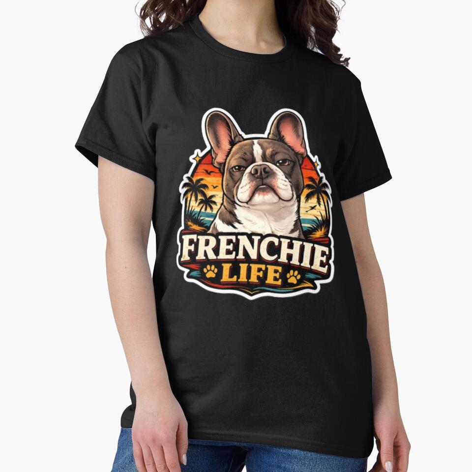 French Bulldog Owners Club – Frenchie Life Summer Beach Sunset Dog Lover Design by Frenchie Fever