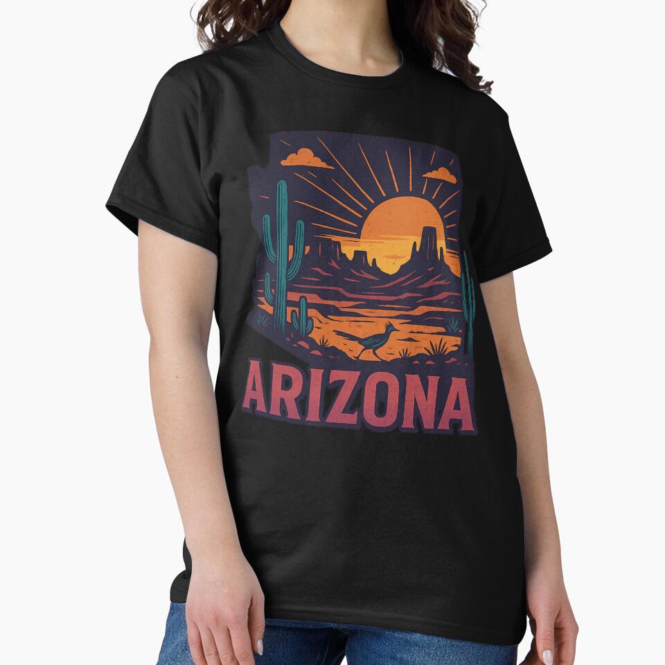 Arizona Vintage Desert Sunset Cactus Landscap by ZBIFBOUETLA