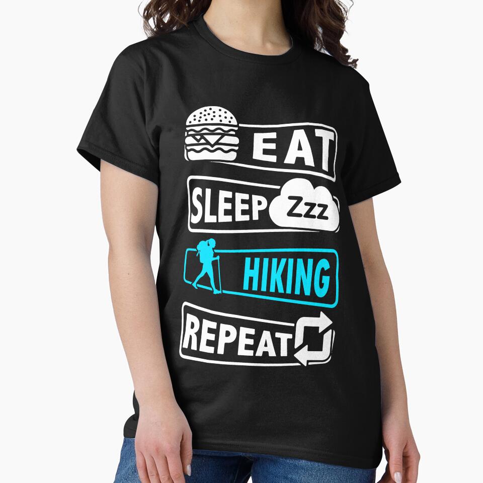Eat sleep Hiking repeat blue by HauckClothing