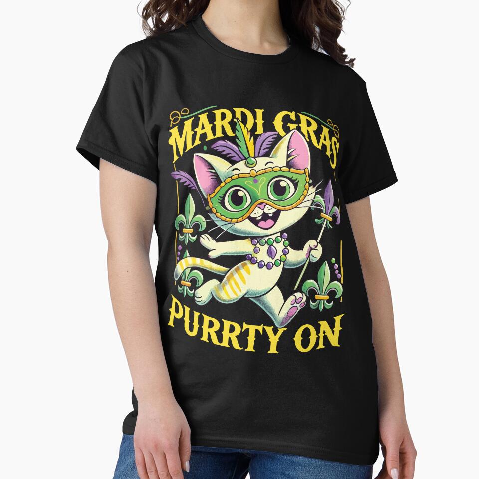Mardi Gras Purrrty On Cat Celebration Fun by LuminOrb