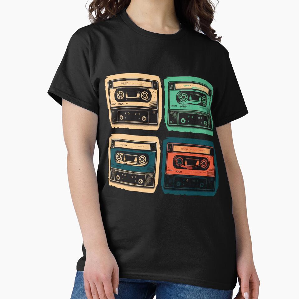 Vintage cassette tapes Retro Mix Tape 80s Old School Playlist by Easy-Logo