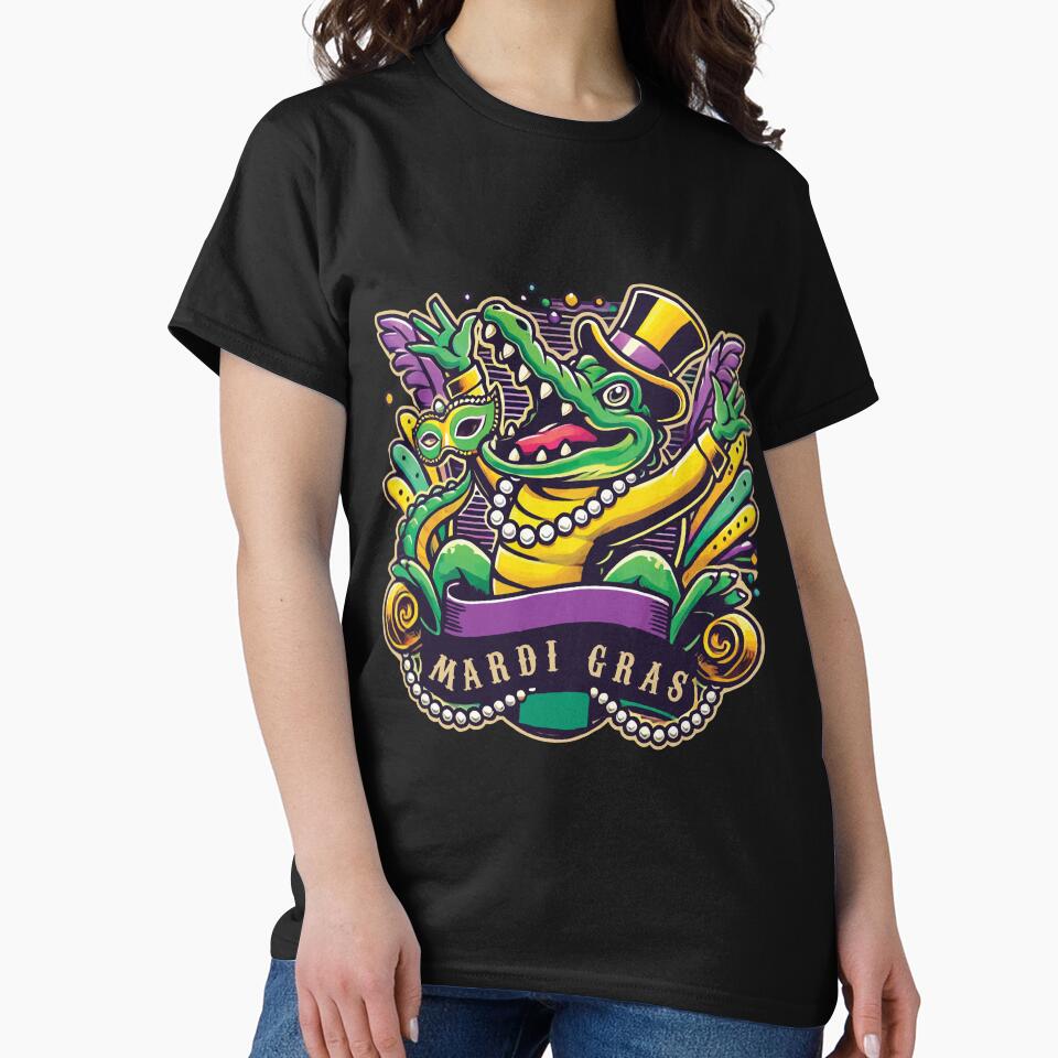 Mardi Gras Alligator Mask Celebration Vibes by LuminOrb