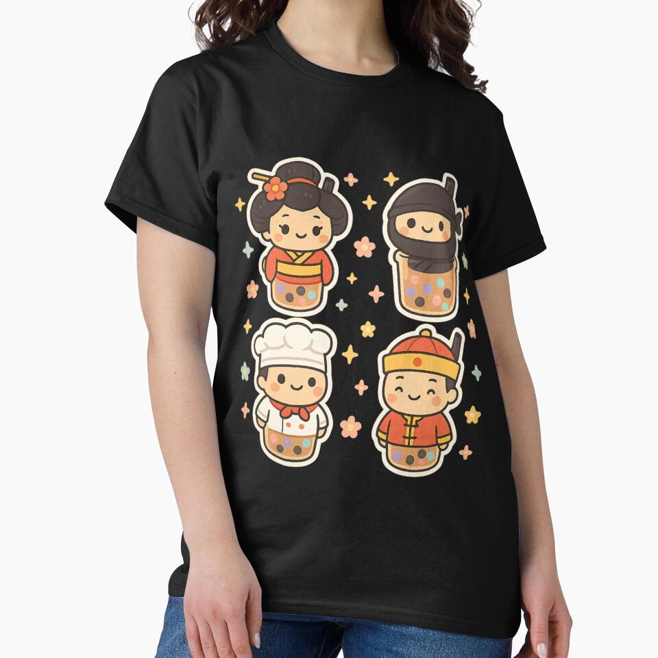 Cute Boba Crew in Cultural Costumes by MindsInBloom