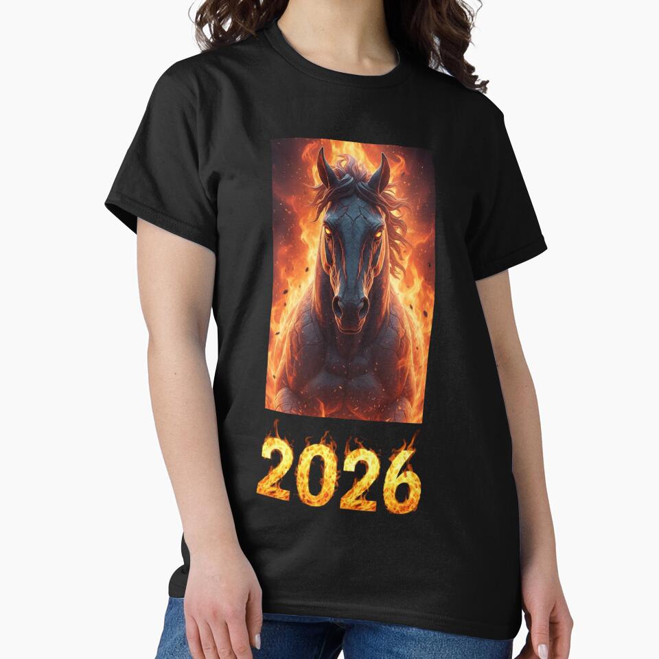 Fire Horse Portrait 2026 – Powerful Zodiac Flame Artwork by Baby Adee Collective