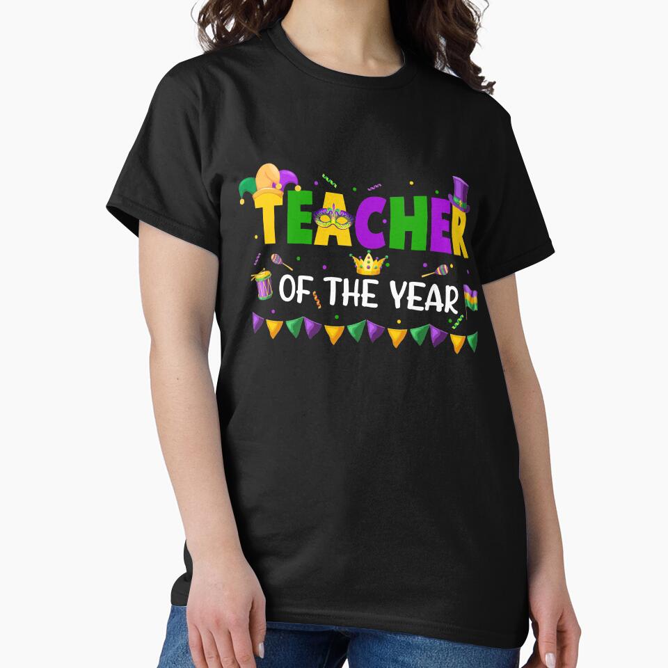 Teacher Of The Year Party Teacher Mardi Gras Matching by LeighannIs