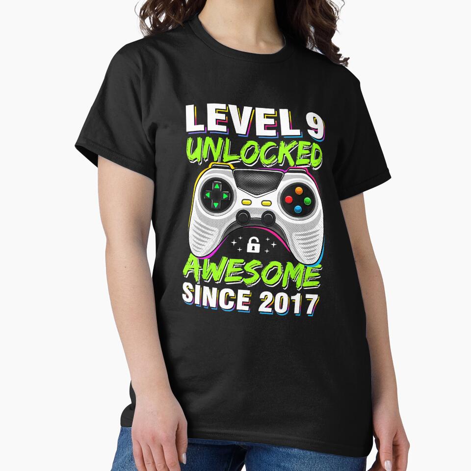 Level 9 Unlocked Awesome Since 2017 Gamer by FGTV2021