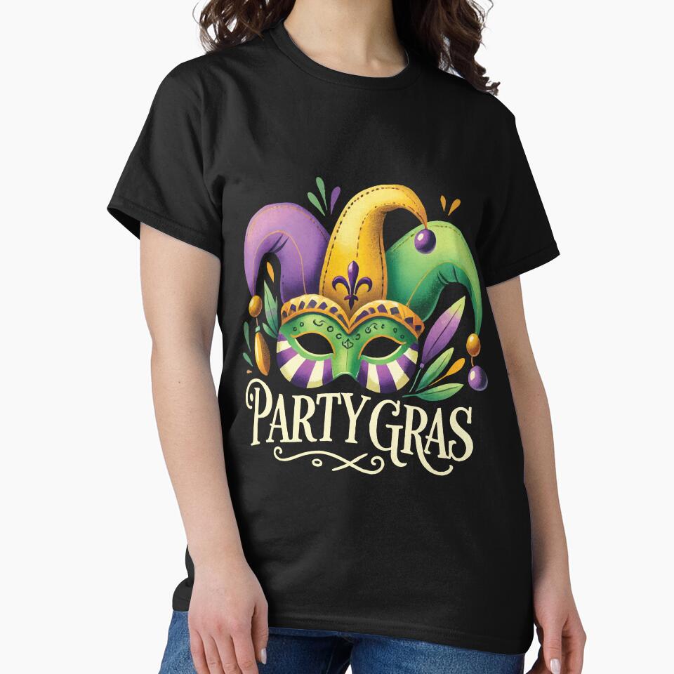 Mardi Gras Jester Mask Party Gras Vibes by LuminOrb