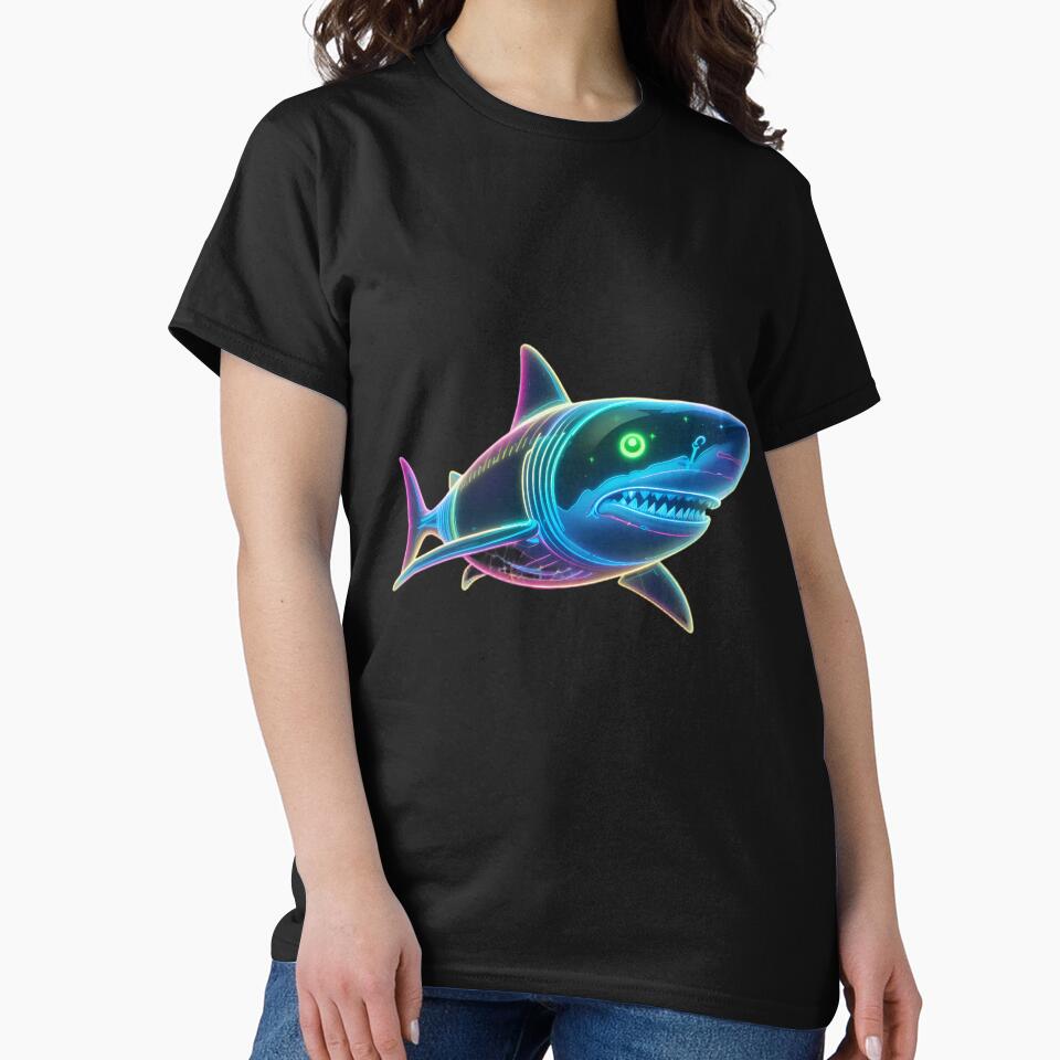 Cool Shark Neon Marine Animal Mystical Art Collection by ART ATTACK ZONE