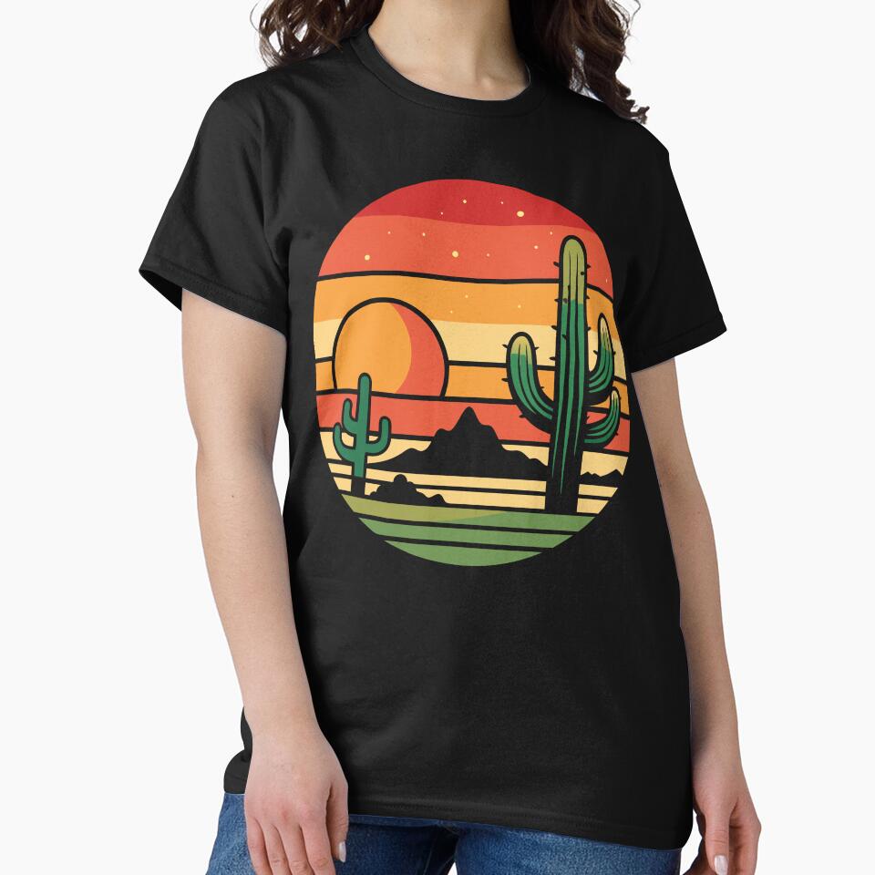 Retro Desert Sunset - Vintage Summer Solstice Cactus Design by BNCH44