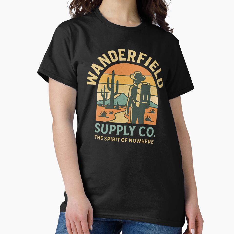Wanderfield Supply Co. – The Spirit of Nowhere | Retro Desert Graphic Tee by ArcadiaSilence