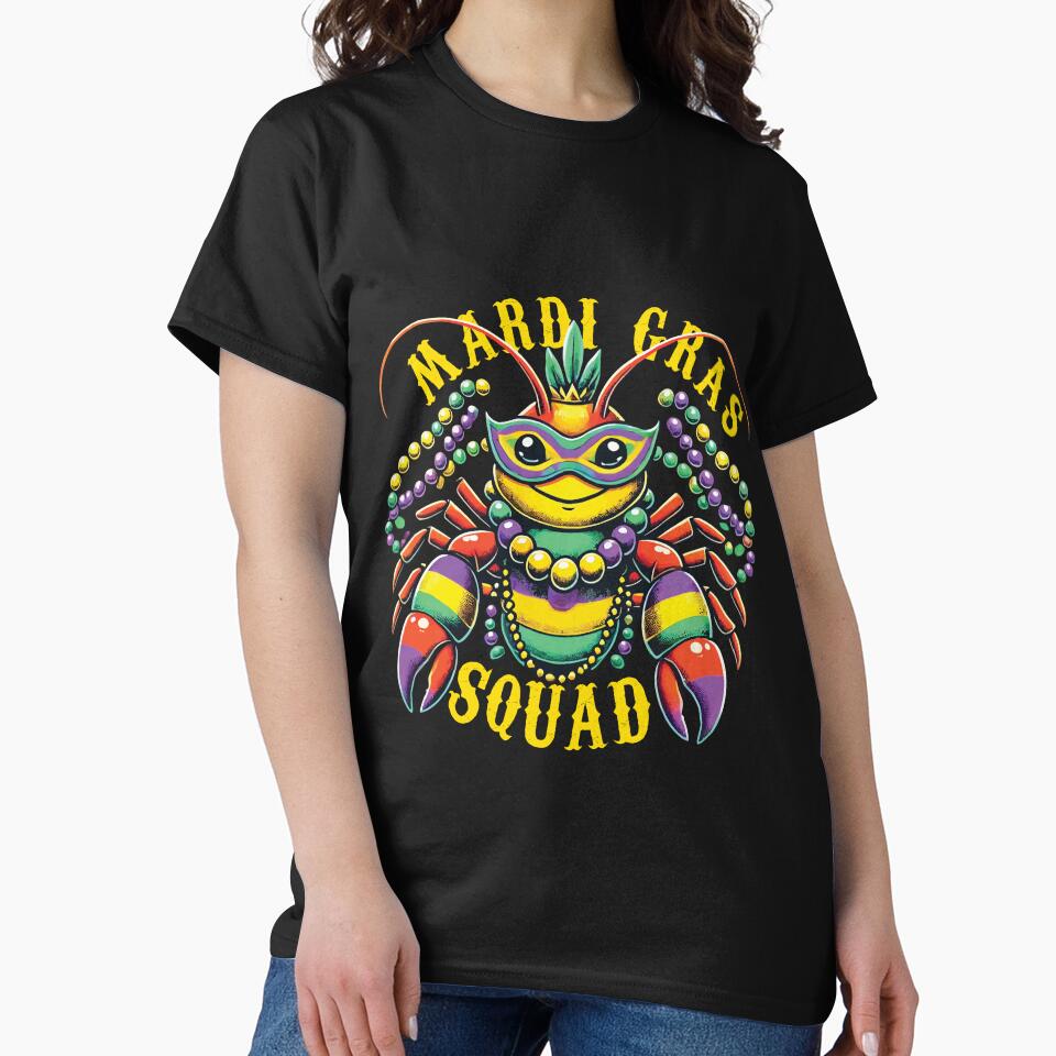 Mardi Gras Crayfish Squad Vibrant Festival Vibes by LuminOrb