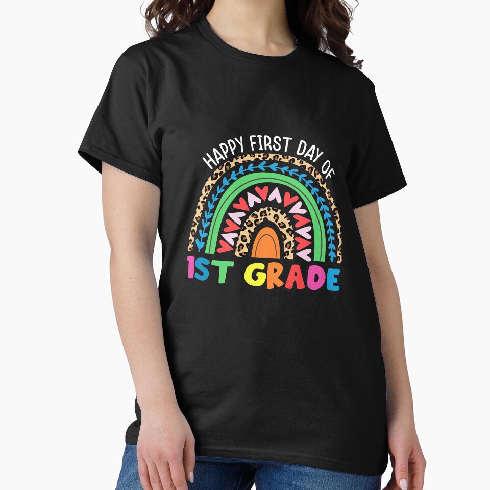 Happy First Day Of 1st Grade Rainbow Leopard Teacher Kids by LoweryIshaan