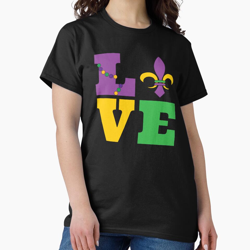 LOVE Mardi Gras Design with a Fleur De Lis by EstelleStar