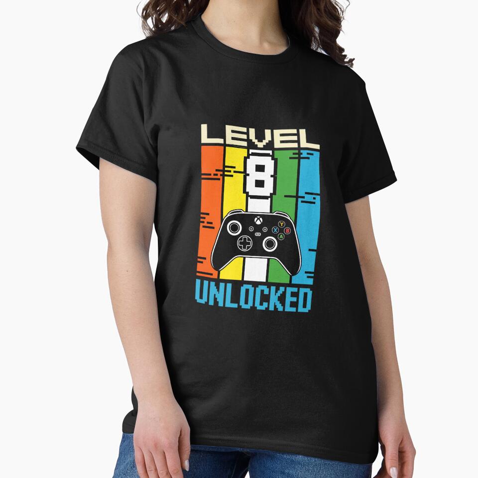 Level 8 Unlocked Video Gamer 8th Birthday by Belkisallen