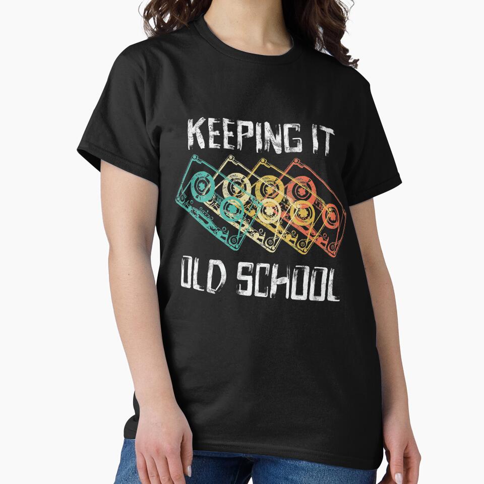 Cassette Tape T-Shirt 80s Retro Music Keeping it Old School by majuga